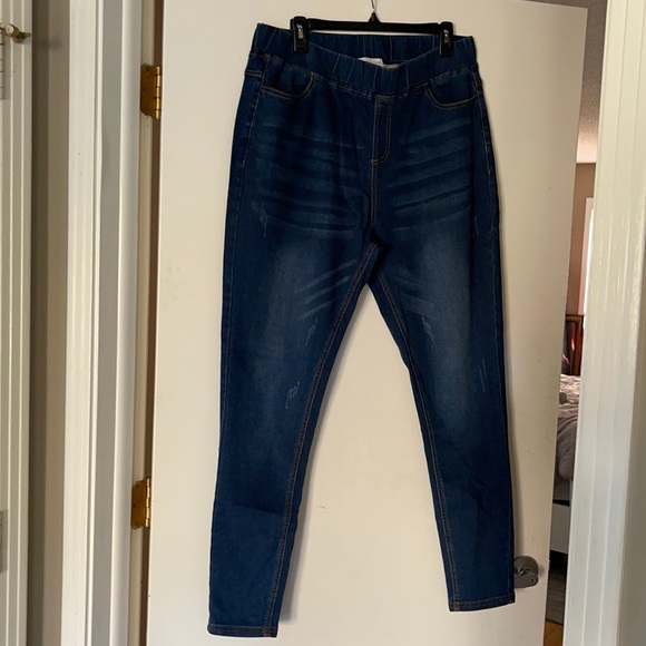 Chic Soul Pants - Chic Soul Skinny Dark Wash Jeggings 1X